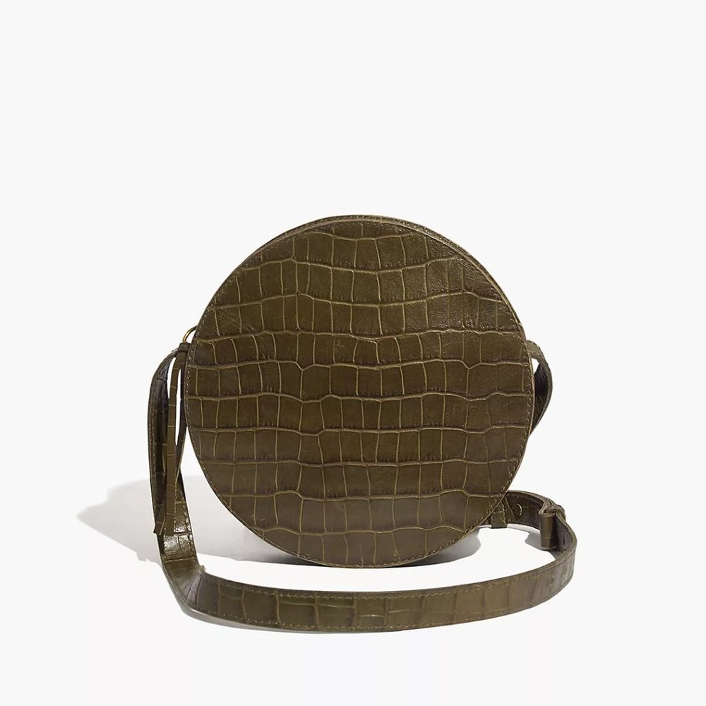 the circle crossbody: croc embossed leather edition